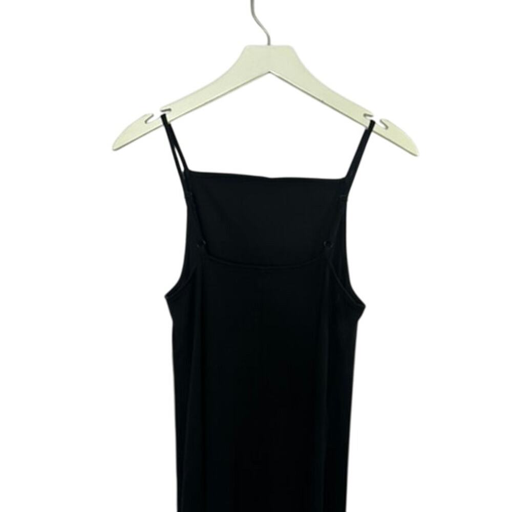 Old Navy Black Fitted Ribbed Square Neck Midi Dress Women's Medium NEW - Picture 6 of 6